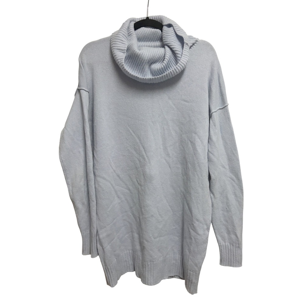Athleta Wool Cashmere Cowl Neck Sweater Blue Tunic Pullover Medium